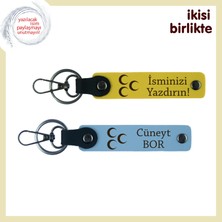 Birlikte Geçen Yıllara Minnet – Üç Hilal Kişiye Özel Anahtarlık Takımı, Sarı-Gök Mavi