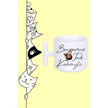 Bayramın Tadı Kahveyle  Tasarım Baskılı Beyaz T Sap Kupa Bardak