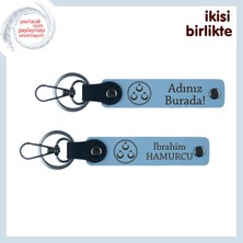 Ziyarete Giderken Götürülecek Armağan – Üç Ayyıldız ve Isimli Anahtarlık Seti, Gök Mavi-Gök Mavi