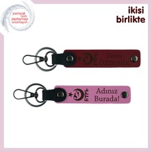 Kankaya Doğum Günü Armağanı – Ayyıldız Kurt Göktürk, Kişisel Isimli Anahtarlık Takımı, Bordo-Pembe