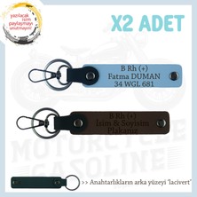Paket Dağıtıcılarına, Isim Plaka ve B Rh (+) Kan Grubu Yazılı, X2' Li Anahtarlık, K Kahve-Mavi-Laci