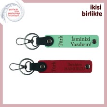 Öğretmenler Günü Için Anlamlı Hediye Türk Yazısı Temalı – Isimli Anahtarlık, Yeşil-Kırmızı