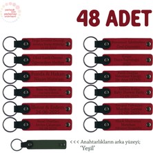 Bayi Toplantılarında Müşterilere Hediye, 48'li Set, Markaya Özgü Yazılı Anahtarlık, Kırmızı & Yeşil