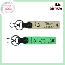 Birlikte Taşınacak Hatıra, Ayyıldız ve Türkiye Özel Kişisel Anahtarlık Takımı, Sütlü Kahve-Yeşil