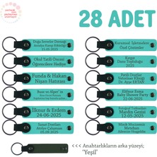 Otellere Özel Oda Numarası Yazılabilen 28'li Set, Firma Isimli Anahtarlık, Turkuaz & Yeşil