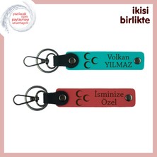Vatan Temalı Sürpriz, Üç Hilal Kişiye Özel 2’li Anahtarlık Takımı, K Turkuaz-Nar Çiçeği