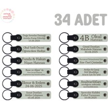 Hoş Geldin Bebek Için Mesajlı ve Isimli Anahtarlık 34’lü Set, Tüm Konuklarınıza Özel Hediye, Beyaz