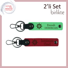 Yönünüz Aynıysa Bu Set Tam Size Göre, Gemi Temalı Kişisel Anahtarlık, Fıstık Yeşil-Kırmızı