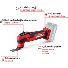 Einhell Akülü Raspalama VARRITO Power X-Change (Li-Ion, 18V, 11000-20000 dak.-1, hızlı hareket kilidi, 12 yönlü ayarlanabilir alet tutucu, akü ve şarj cihazı dahil değildir) - 4465160