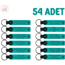 Festival Katılımcılarına Unutulmaz Anı, 54'lü Set, Kişiselleştirilebilir Deri Anahtarlık, K Turkuaz