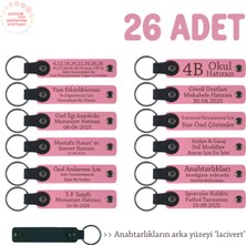 Pembe & Laci, Kadınlar Günü Etkinliğine Katılanlara Özel, 26'lı Set, Kişisel Mesajlı Deri Anahtarlık