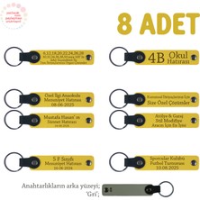 Sarı & Gri, Fen Öğretmeninden Öğrencilerine Anlamlı Hatıra, 8’li Set, Kişiye Özel Yazılı Anahtarlık