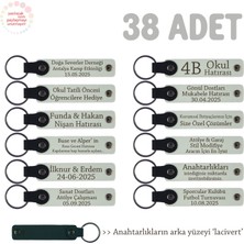 Yeni Yıl Kutlaması Için Mesaj ve Isim Yazılan Hatıra Anahtarlık 38’li Set, Beyaz & Lacivert