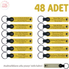 Sarı & Sütlü Kahve, Moda Tasarım Mağazanıza Hediyelik, 48’li Set, Kişiselleştirilebilir Anahtarlık