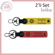 Babaya Verilebilecek Anlam Yüklü Hediyelik, Gemi Figürlü Deri Takım, Sarı-Nar Çiçeği