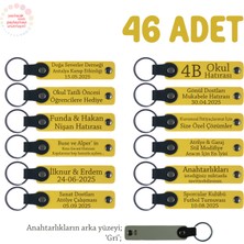 Sarı & Gri, Kurumsal Imajınızı Yansıtan Hediyelik 46'lı Set, Firma Isimli Deri Anahtarlık