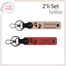 Yeni Doğanı Kutlamak Için Seçilecek Sevimli Armağan, Kalpli Ayak Figürlü Deri Set, Yavru Ağzı-Nar