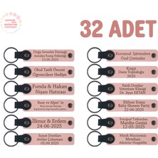 Öğrencileriniz Için Yıllarca Saklanacak Hatıra, 32’li Set, Kişisel Mesajlı Deri Anahtarlık, Pudra