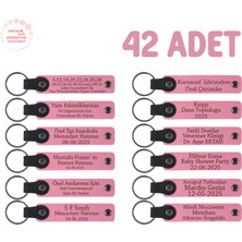 Pembe, Bebek Partisi Için Isimli Anı Anahtarlık 42’li Set, Yıllar Boyu Hatırlanır, Hediye