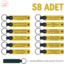 Sarı & Lacivert, Cafelerin Tanıtımına Uygun, 58’li Set, Kişiselleştirilebilir Deri Hatıra