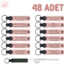 Bayi Toplantılarında Müşterilere Hediye, 48'li Set, Markaya Özgü Yazılı Anahtarlık, Pudra & Yeşil