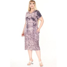 Yazlık Çift Cepli Kısa Kol Esnek Büyük Beden Elbise 28B-2674