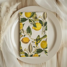 Meine Home Limon Desenli Keten Kumaş Peçete 6 Adet