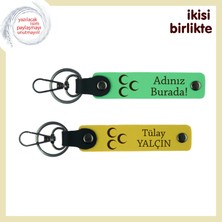 Miaju Kurumsal Çalışanlara – Üç Hilal ve Isimli Anahtarlık Takımı 2’li Set, Fıstık Yeşil-Sarı