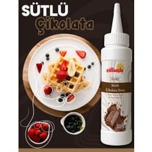 Güllüoğlu Sütlü Çikolata Sos - Waffle& Krep& Pankek& Tatlı& Dondurma& Kruvasan& San Sebastian Sos - 300 Gr / 225 ml