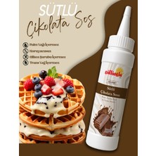 Güllüoğlu Sütlü Çikolata Sos - Waffle& Krep& Pankek& Tatlı& Dondurma& Kruvasan& San Sebastian Sos - 300 Gr / 225 ml