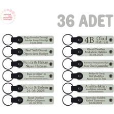 Miaju Baby Shower Için Kişiselleştirilmiş Isimli Anı Anahtarlık 36’lı Set, Misafir Hediyesi, Beyaz