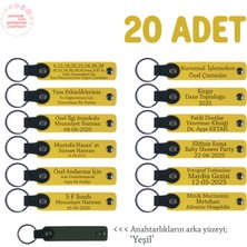 Miaju Sarı & Yeşil, Market Çalışanlarına Ortak Hatıra, 20’li Set, Kişisel Mesajlı Deri Anahtarlık