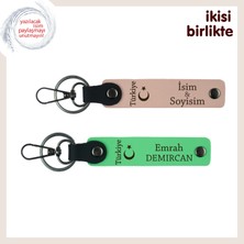 Miaju Duyguları Taşıyan Şık Hediye – Ayyıldız ve Türkiye Temalı Anahtarlık Takım, X2, Yavru Ağzı-Yeşil