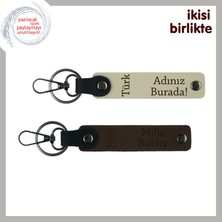 Miaju Her Zaman Yanında Olacak Bir Hediye – Türk Yazısı Kişisel Anahtarlık, Sütlü Kahve-Kahve