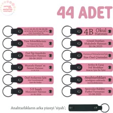 Miaju Pembe & Siyah, Büyük Öğrenci Grubuna Mezuniyet Anısı, 44'lü Set, Kişiye Özel Yazılı Deri Anahtarlık