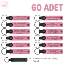 Miaju Pembe & Yeşil, Işletmelere Özel Üretim, Alternatif Promosyonel Yazılı Anahtarlık, 60' Lı Set