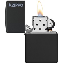 Zippo Çakmak Mat Siyah Hediyelik Kutu Benzin Taş Set Du10Sy