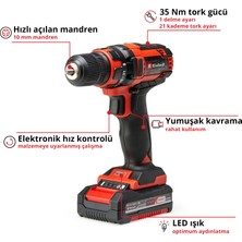 Einhell Akülü Vidalama TC-CD 18/35 Li (1x1,5 Ah) Power X-Change (Lityum-İyon, 18 V, hız kontrolü, LED aydınlatma, yumuşak tutuş, 1,5 Ah PXC akü, şarj cihazı + saklama kutusu dahildir) - 4513914