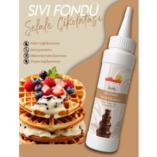Güllüoğlu Sıvı Fondü Şelale Çikolata Sos - Waffle& Krep& Pankek& Tatlı& Dondurma& Kruvasan& San Sebastian Sos - 300 Gr / 225 ml