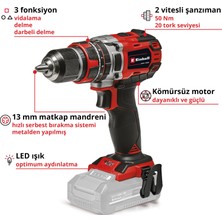 Einhell Professional Akülü Darbeli Vidalama TP-CD 18/50 Li-i BL Solo Power X-Change (18V, Kömürsüz, 50 Nm, Darbeli Vidalama Fonksiyonu, 2 Vites, 13 mm Mandren, akü dahil değildir) - 4513942