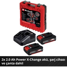 Einhell Akülü Darbeli Vidalama TE-CD 18/48 Li-i Kit Power X-Change (18 V, 48 Nm, darbeli delme fonksiyonu, 13 mm mandren, 2 vites, çanta, 2x 2,0 Ah akü + şarj cihazı dahildir) - 4513935