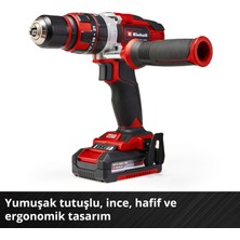 Einhell Akülü Darbeli Vidalama TE-CD 18/48 Li-i Kit Power X-Change (18 V, 48 Nm, darbeli delme fonksiyonu, 13 mm mandren, 2 vites, çanta, 2x 2,0 Ah akü + şarj cihazı dahildir) - 4513935