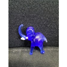 El Yapım Işçilik Cam Fil Biblo Minik Ev Dekorasyon Sanat 1 Adet