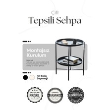 He Dizayn Aksesuar Katlanır Çift Tepsili Sehpa