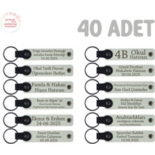 Bebek Mevlidi Hatırası Için Isim Yazılı Anahtarlık 40’lı Set, Hediyelik Armağan, Beyaz