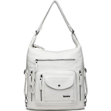 Yıkama Deri Hem Sırt Hem Omuz Kadın Çantası 21-K Barcelona 1580-7