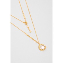 Inci Dokunuşu 18 Ayar Sarı Altın Kaplama 45 cm Gümüş Kolye