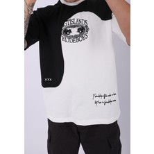 Unisex Özel Tasarım Parçalı Oversize T-Shirt
