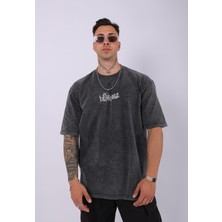 Unisex Özel Yıkamalı Blink 182 Oversize T-Shirt