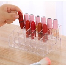 About The Perfect Şeffaf 24 Bölmeli Makyaj Organizeri, Ruj, Oje, Fırça İçin İdeal Saklama Kutusu